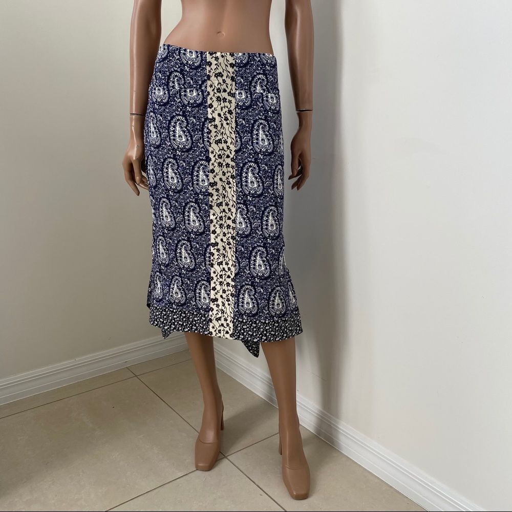 ALTUZARRA as seen on “ Live With Kelley “ Cyrus navy blue paisley midi skirt 6 - Picture 5 of 15